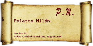 Paletta Milán névjegykártya
